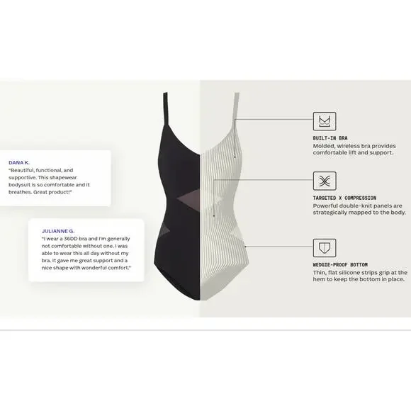 NWT Honeylove Tank Bodysuit large L black Runway brand new - Picture 6 of 14